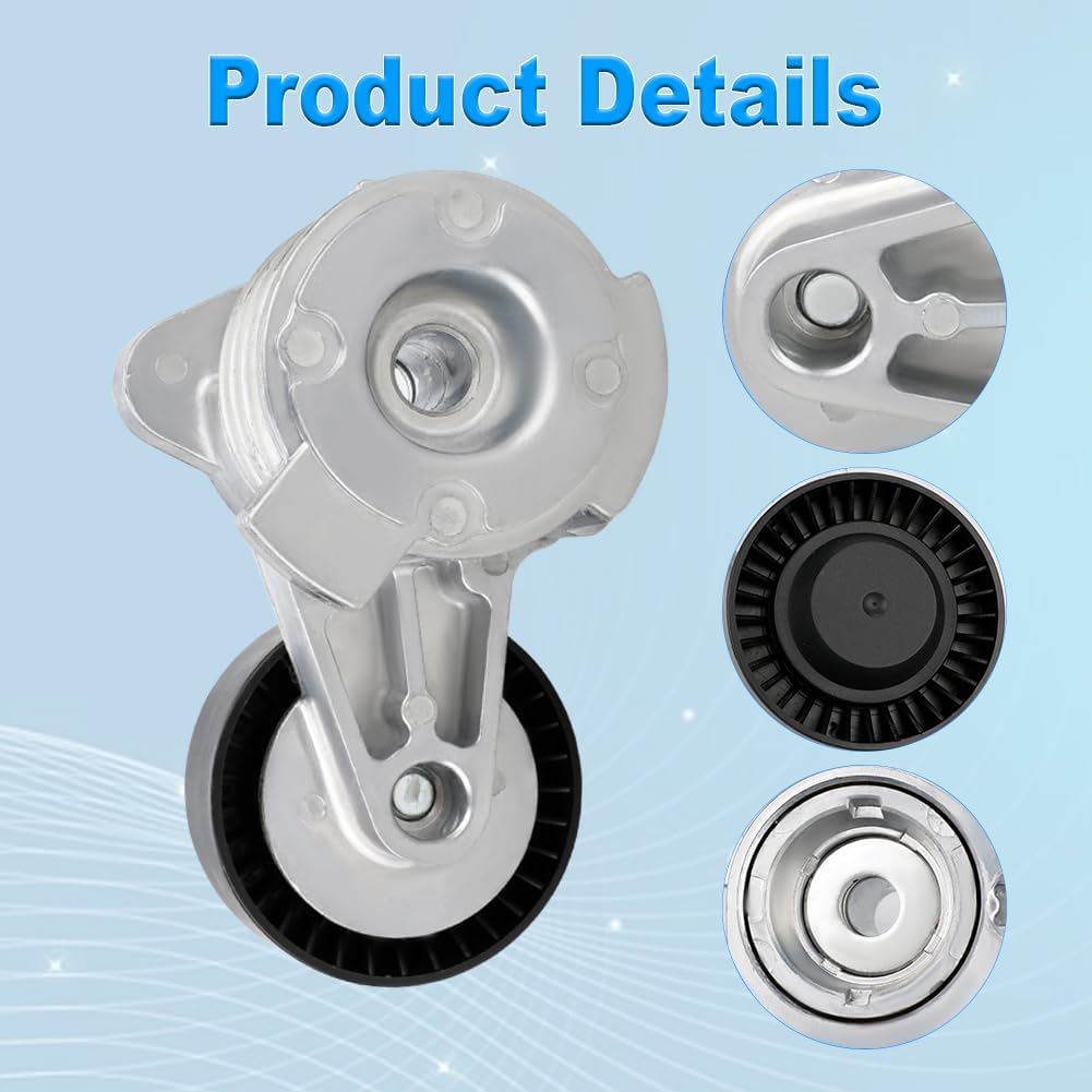 Belt Tensioner Assembly with Pulley Compatible with BMW 128i 323i 325i 325xi 530i 530xi 328i 330xi 525i 528i 528xi 525xi 330i 328xi X3 X5 Z4 Replacement for 11288620022 11288624196