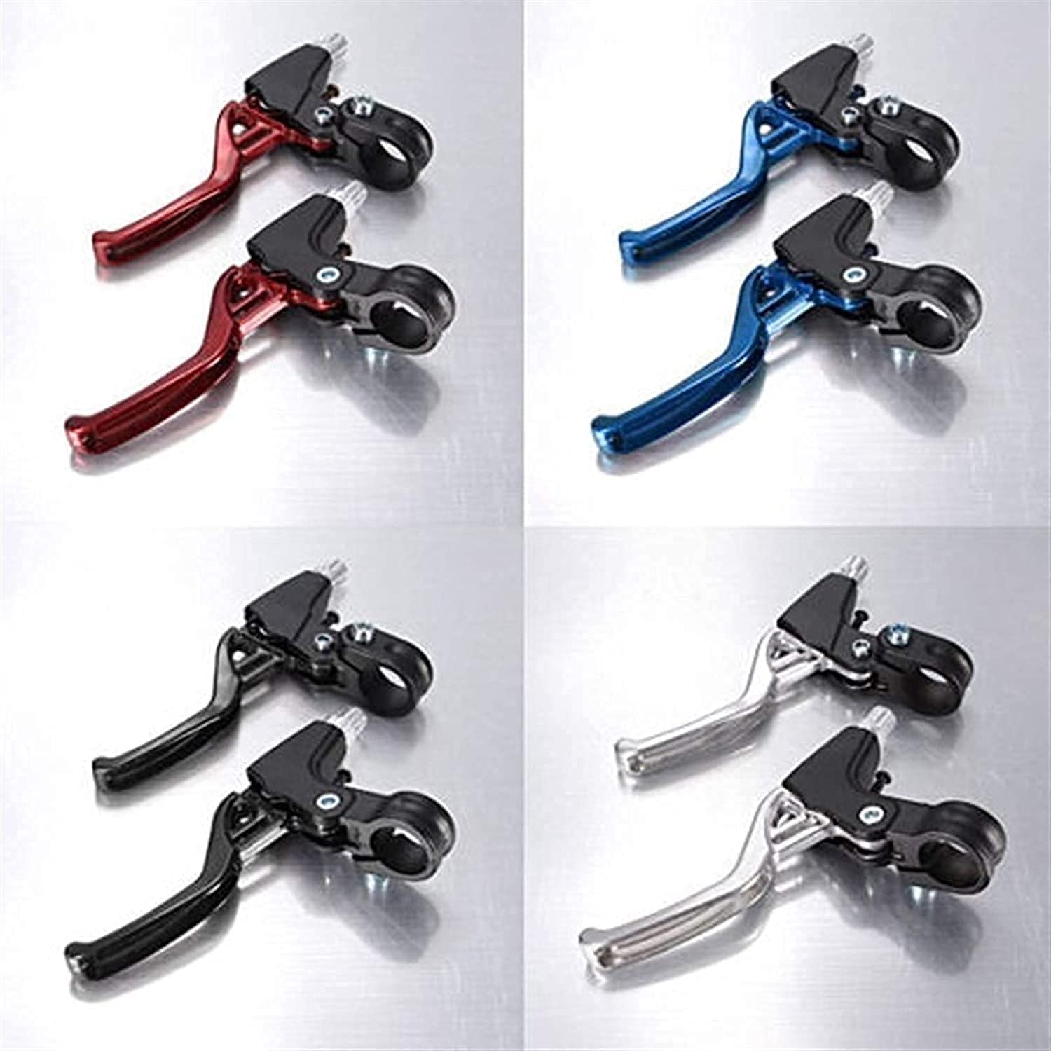 BATLAM Maniglia del Freno della Bicicletta 2- Bicicletta Leggera in Alluminio MTB in Bici Leve Freno Ciclismo 4 Colori Leve Freno Bicicletta (Color : Silver) (Rosso)
