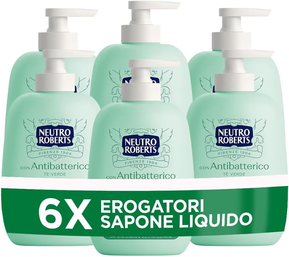 Neutro Roberts, Sapone Liquido Antibatterico, 6 x 200 ml