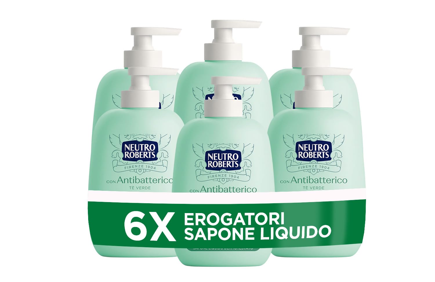 Neutro Roberts, Sapone Liquido Antibatterico, 6 x 200 ml