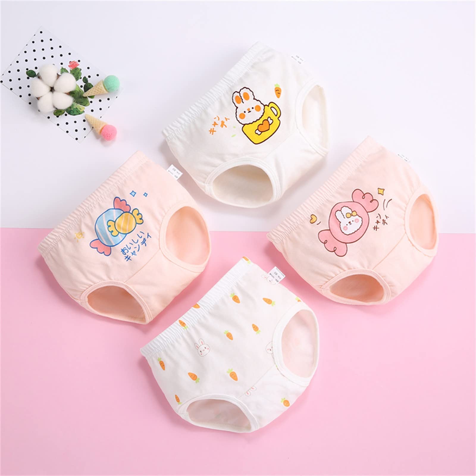 Sous-vêtements Filles String Filles Garçons Sous-vêtements Dessin animé Sous-vêtements Coton Slip de bain 4 pièces 14 ans