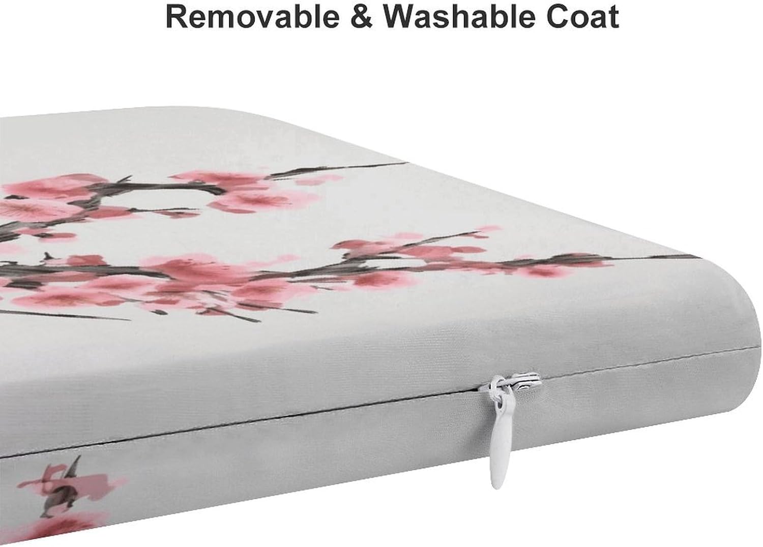 Cherry Blossom Tree Branch Chair Cushion Floor Pillow Stool Cushion | Cushions with Removable Cover with Square Memory for for Chair Living Room Balcony Office Sofa,13.8*15*1.2 Inch