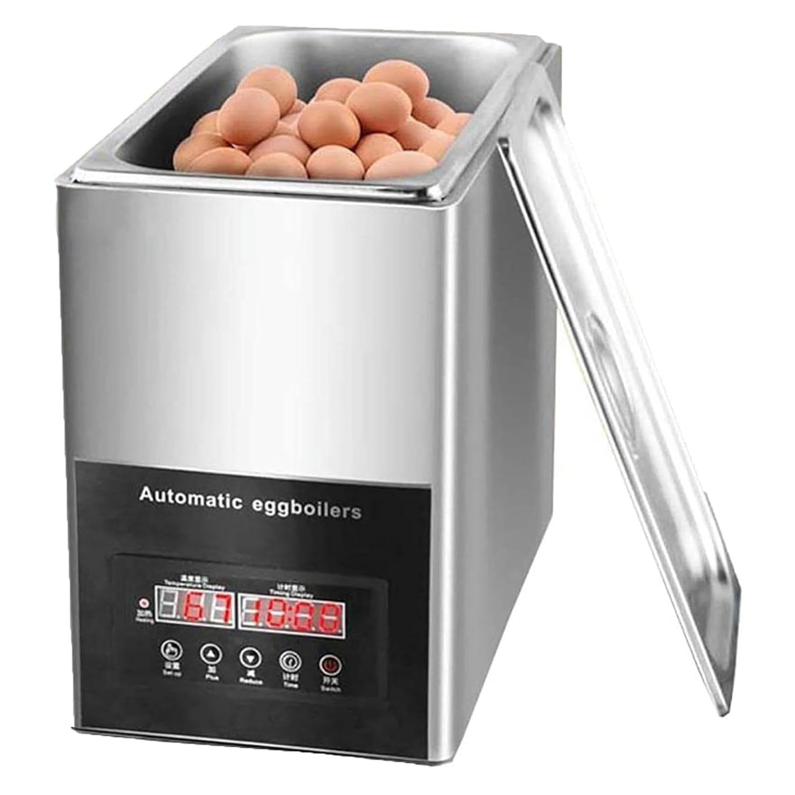 Cocedor Huevos Para Restaurantes, Cocedor Eléctrico Huevos Para Restaurantes, Cocedor Huevos Comercial Gran Capacidad, Calentamiento Constante 30-90°C, Hasta 50 Huevos, Snack Bars Y Patios Comida
