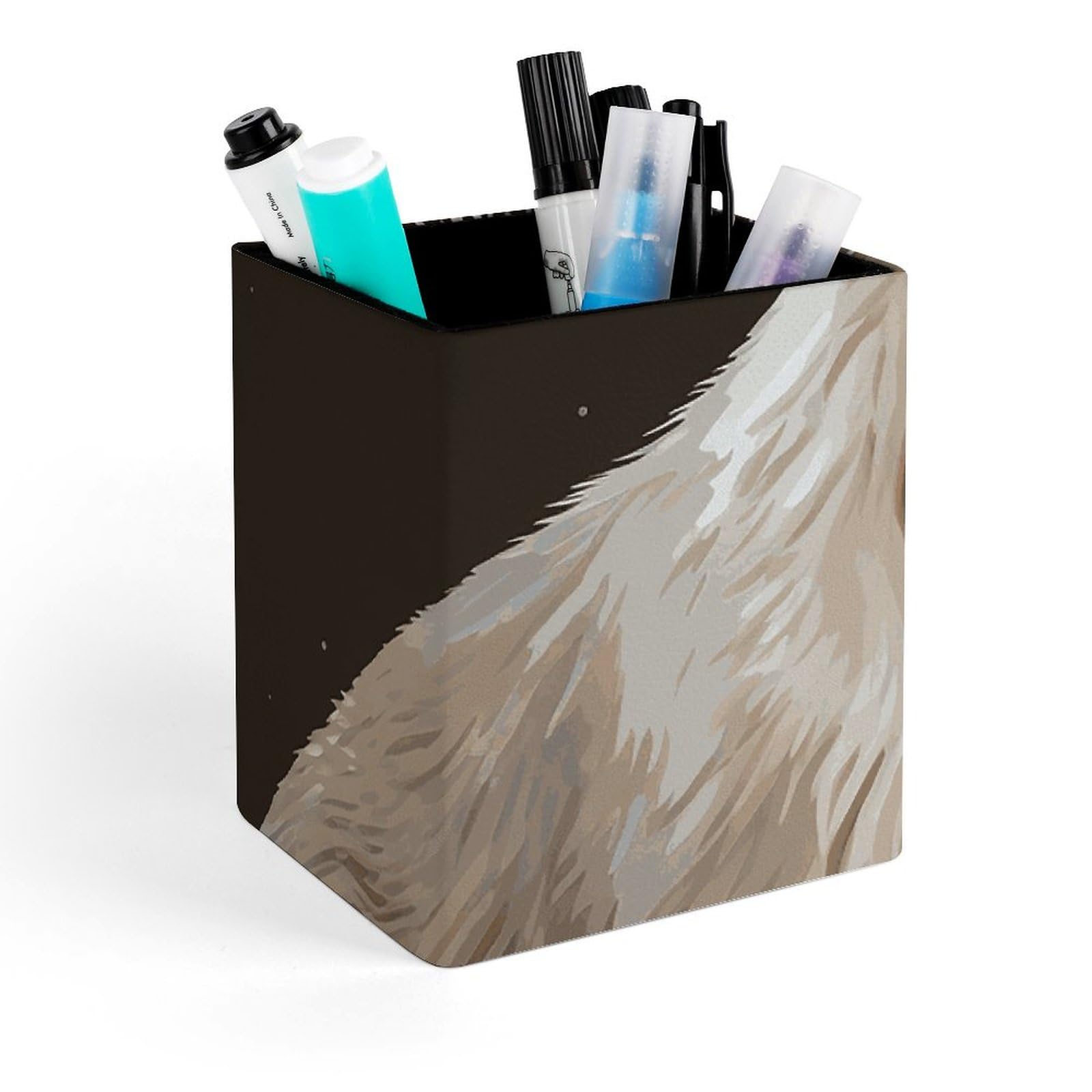 Porte-stylo en cuir rigide motif loutre aux finitions soignées