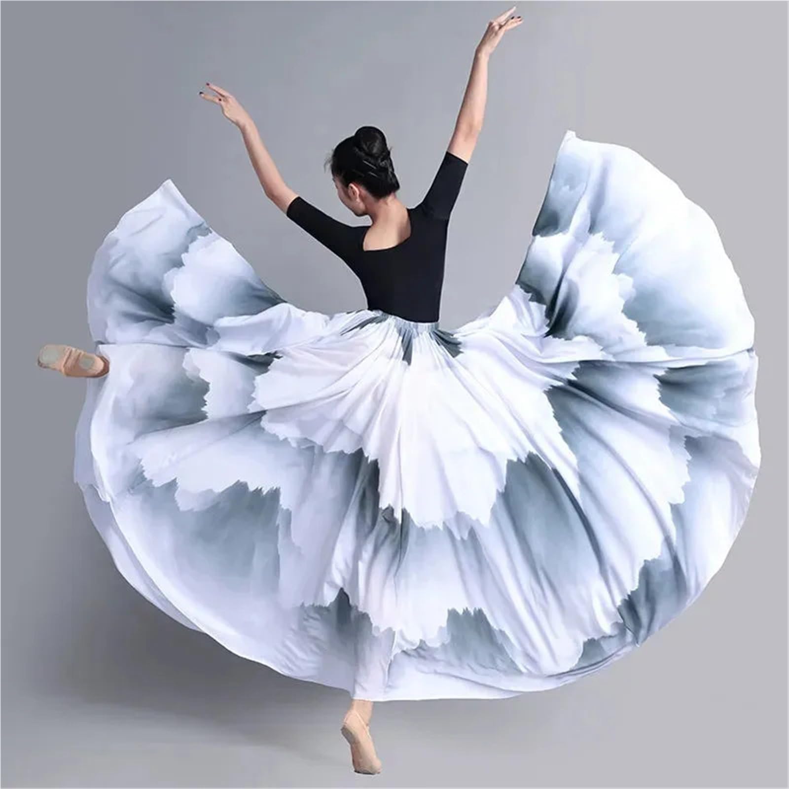 Jupe Flamenco Jupe Longue en Fil for Femme, Taille élastique, imprimé, Grande balançoire à 720 degrés, Printemps, été, Automne, Danse