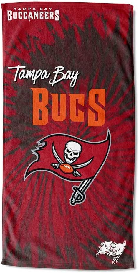 Image of Northwest NFL Tampa Bay Buccaneers Unisex-Adult Beach Towel, 30 inch x 60 inch, Psychedelic (Pack of 6)