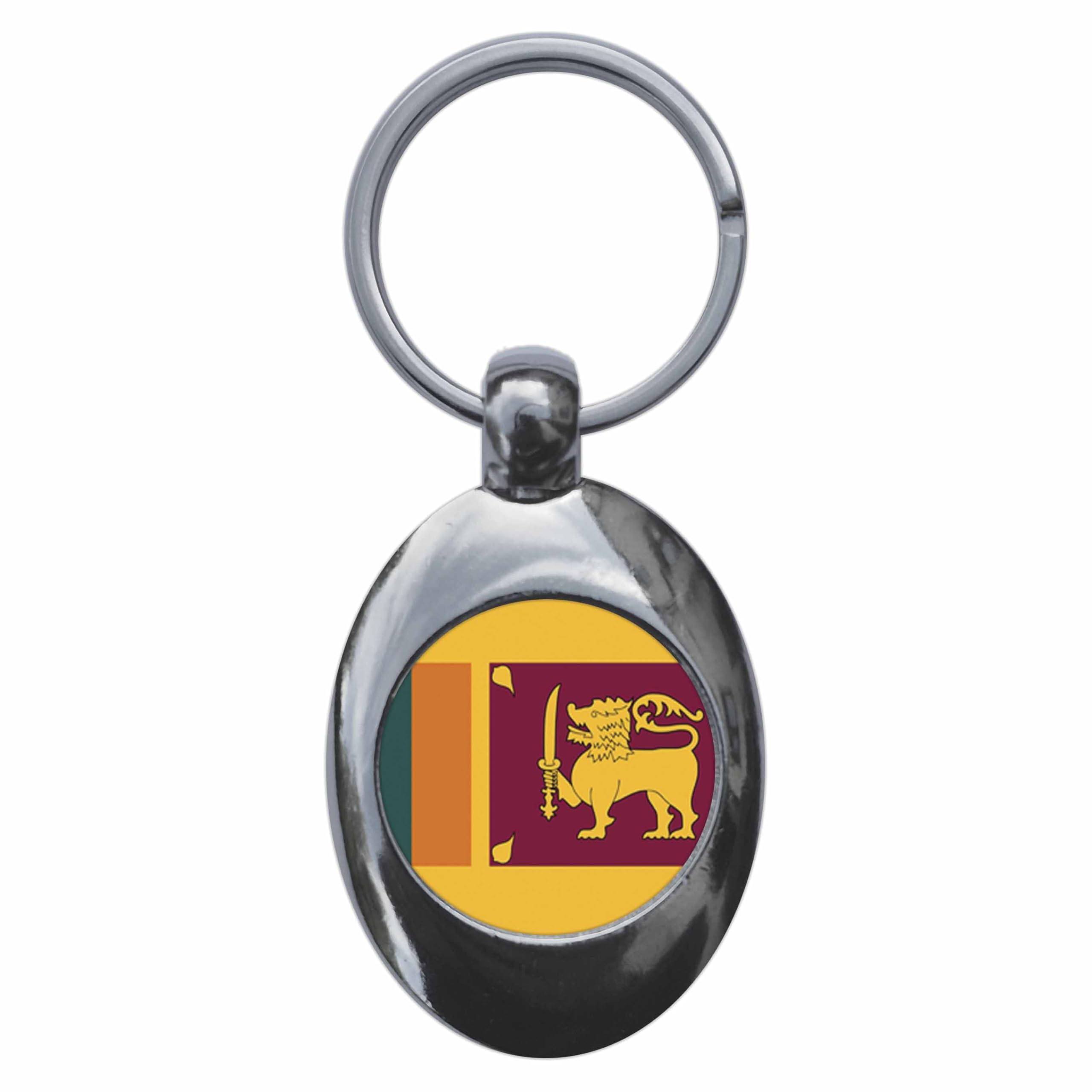Ozorath Sri Lanka National Flag Keyring Keychain Key Ring Chain With Trolley Coin