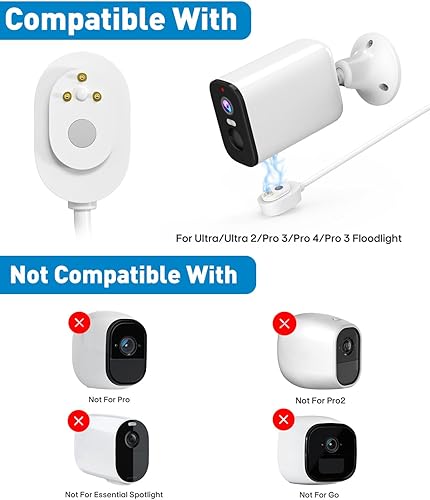 Miniatura 3 de Cargador de panel solar de 5V 6W compatible con Arlo Pro 4Pro 3Pro 3 FloodlightUltraUltra 2, suministro de energía continua, cable de alimentación