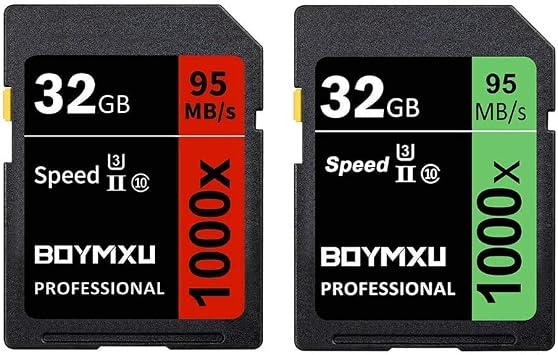 32GB Memory Card, BOYMXU Professional 1000 x Class 10 Card U3 Memory Card Compatible Computer Cameras and Camcorders, Camera Memory Card Up to 95MB/s