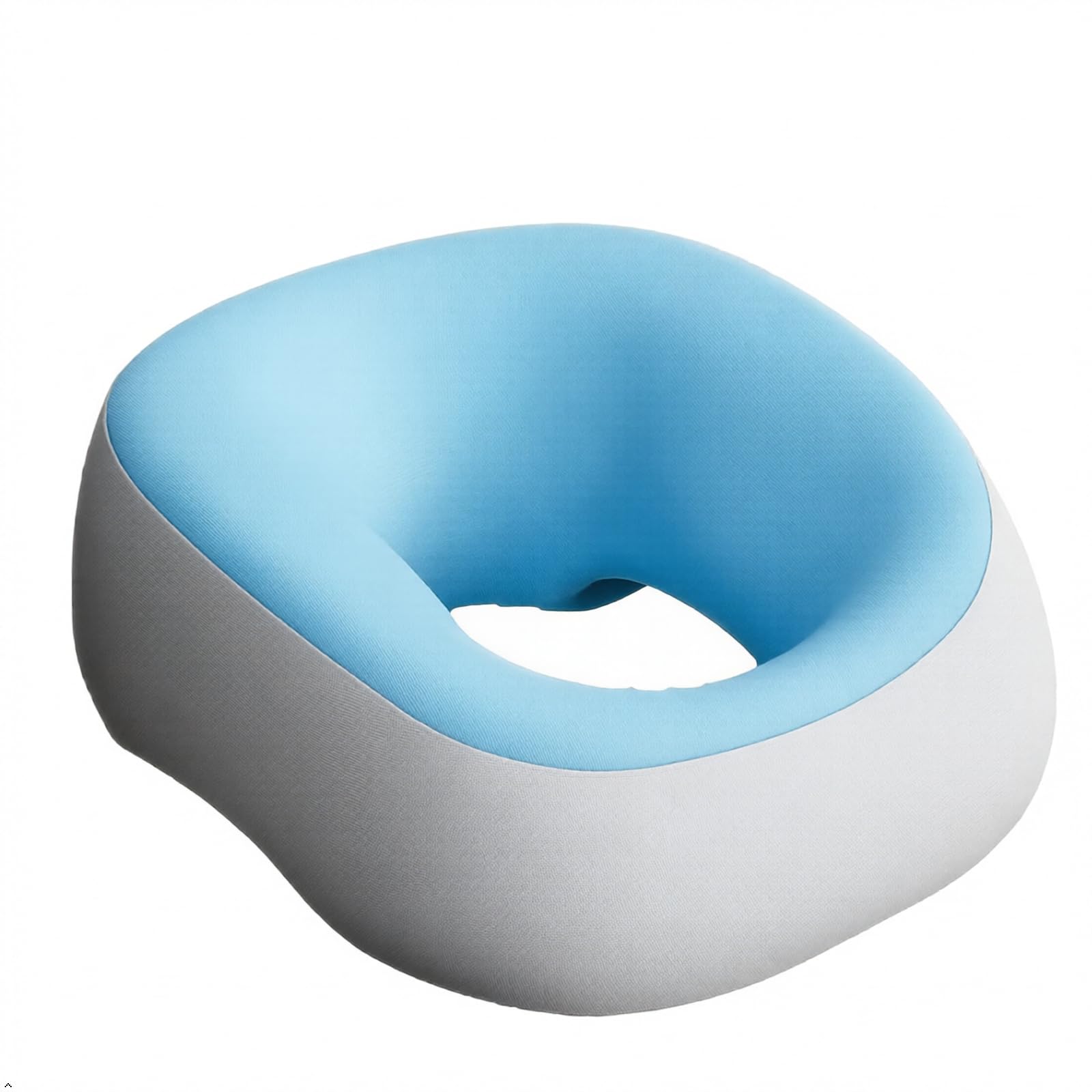 Coussin de massage avec trou de tête - Appui-tête de massage pour lit | Coussin ergonomique pour le visage, soutien à 360°, respirant et sans pression, pour salon, maison, bleu clair