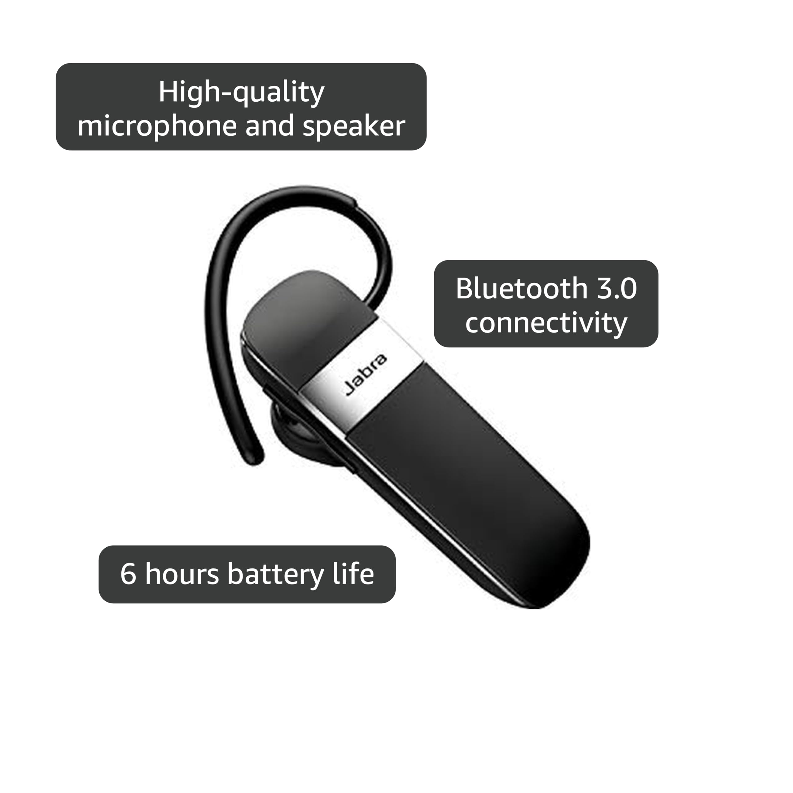Jabra Talk 15 Bluetooth Headset for Hands-Free Calls with Clear