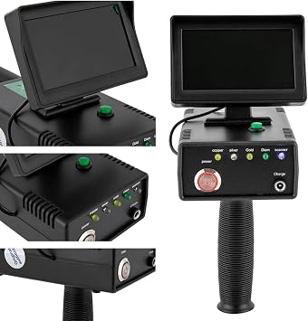 Metal Detector, Handheld High Accuracy Underground Treasure Scanner, with 3D LED Display, Search Range 1-1200 Meters, Detection Depth 1-50 Meters, for Finding Precious Metals