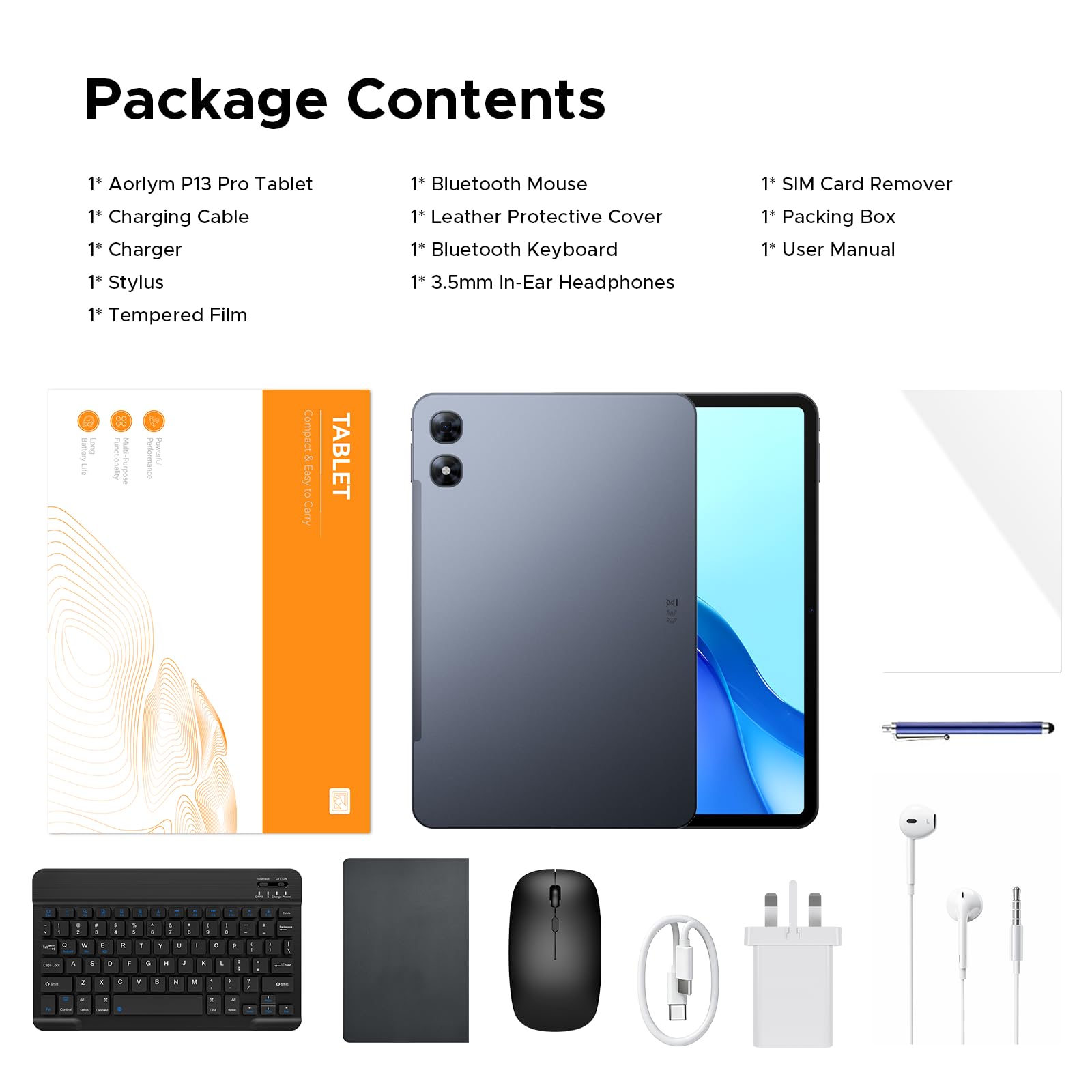 P13 Pro Tablet 13.4 Pulgadas 120Hz Android 16, 48GB RAM + 256GB(TF 2TB) Tablet con Teclado y Lapiz, T7280 Octa-Core, 12000mAh/18W, 16MP+8MP, Gemini AI, Widevine L1, Face ID, Dual SIM 4G — view 9