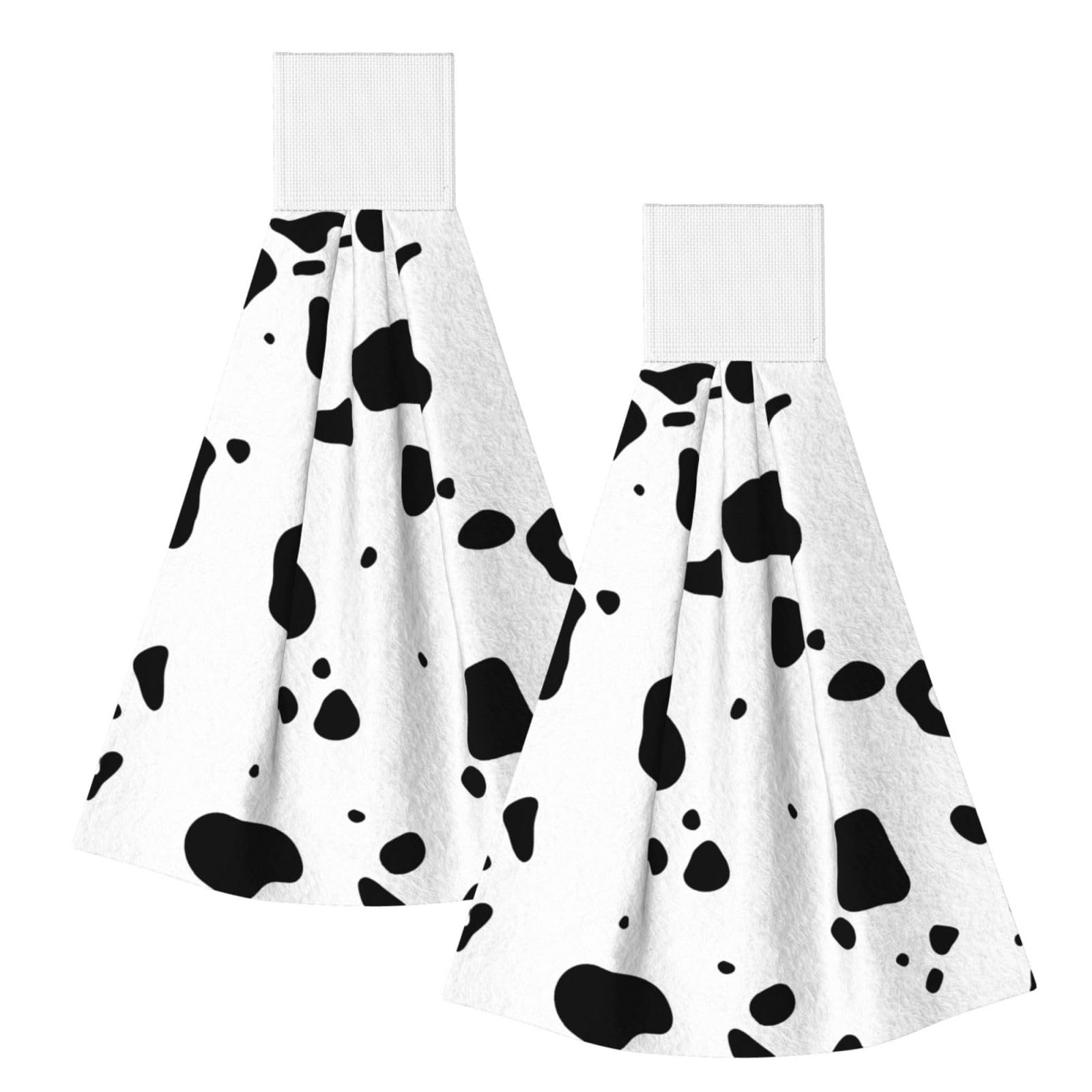 DOPKLNA Skin Dalmatians Dog Spots Animal Animals Wildlife Dalmatian, 2 Pcs Hanging Coral Fiber Hand Towels for Bathroom, Absorbent Kitchen Towels
