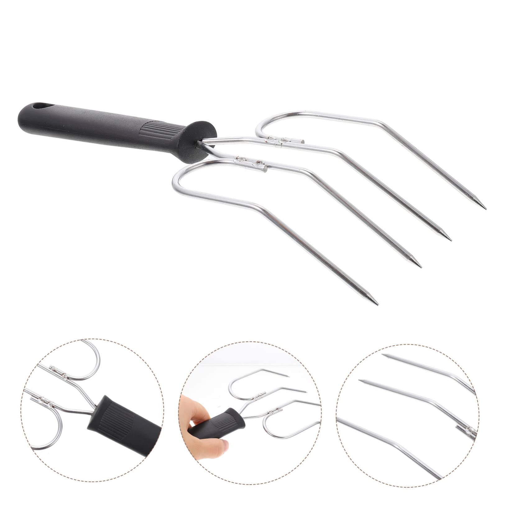 Alipis 4piezas Tenedor De Acero Inoxidable Para Asar Pavo y Pollo Herramienta De Barbacoa Para Camping y Fiestas Al Aire