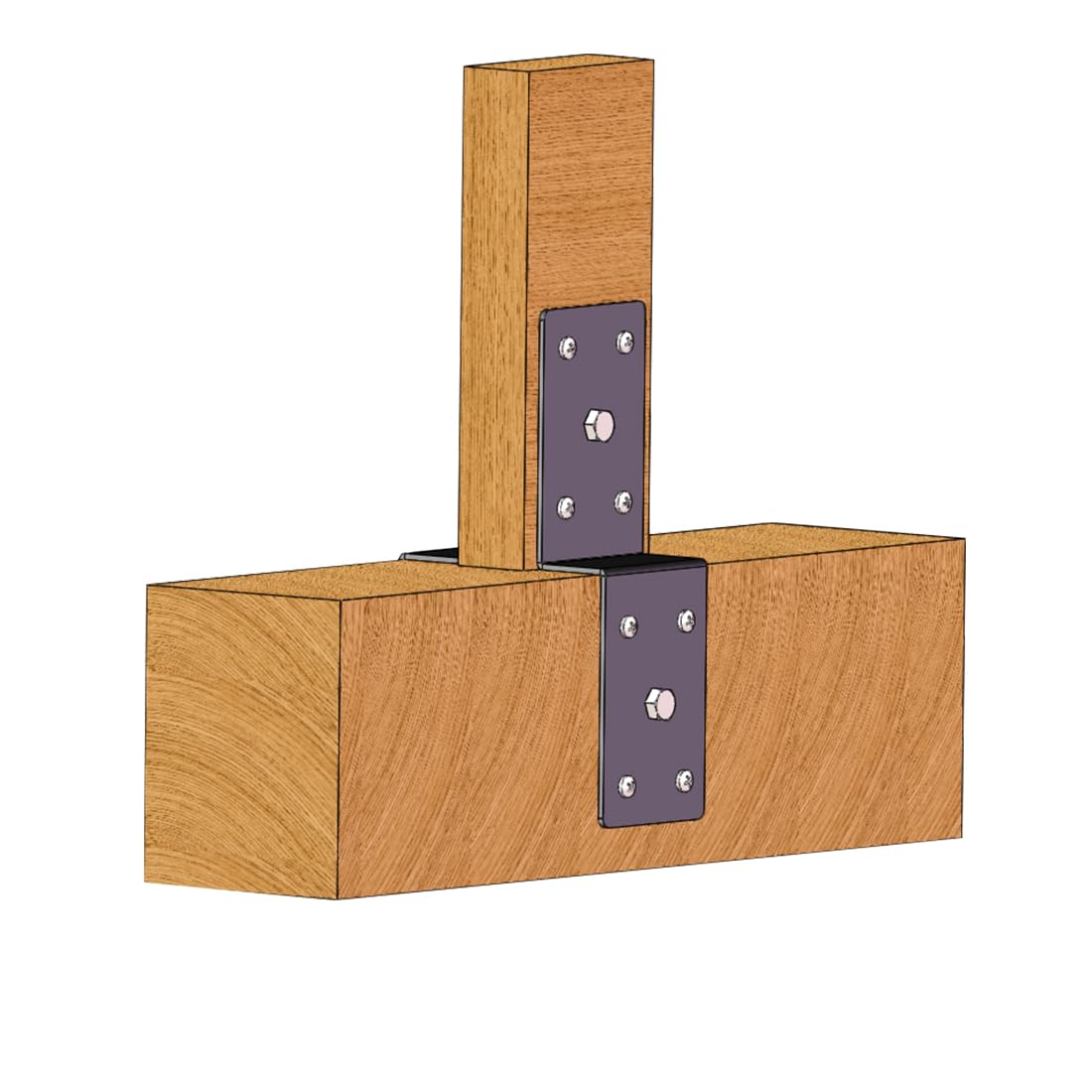 4 soportes en Z de acero resistente de 6 pulgadas, soporte de poste a viga, soporte de esquina de perfil de canal de doble ángulo para estantes de madera, fijación de conector de madera, soportes de