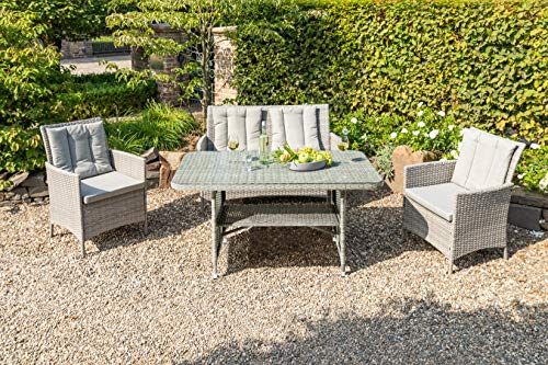 greemotion Lounge-Set Wien, Gartenmöbel-Set aus Polyrattan, inklusive Kissen, Grau, Mittel – Bild 3