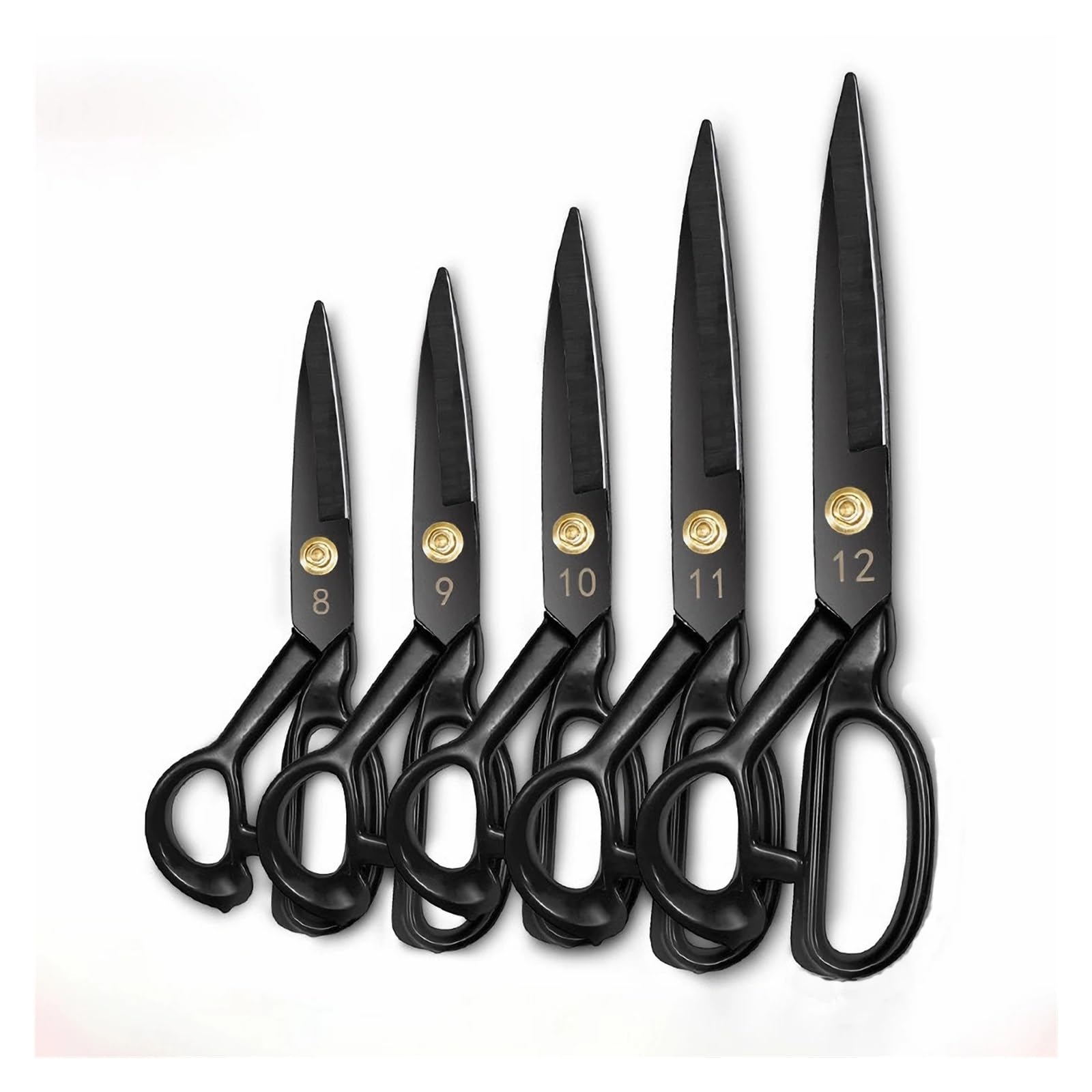 Tijeras de sastre afiladas tijeras costura for cortar tela cuero uso doméstico 1 pieza(9inch-Black)