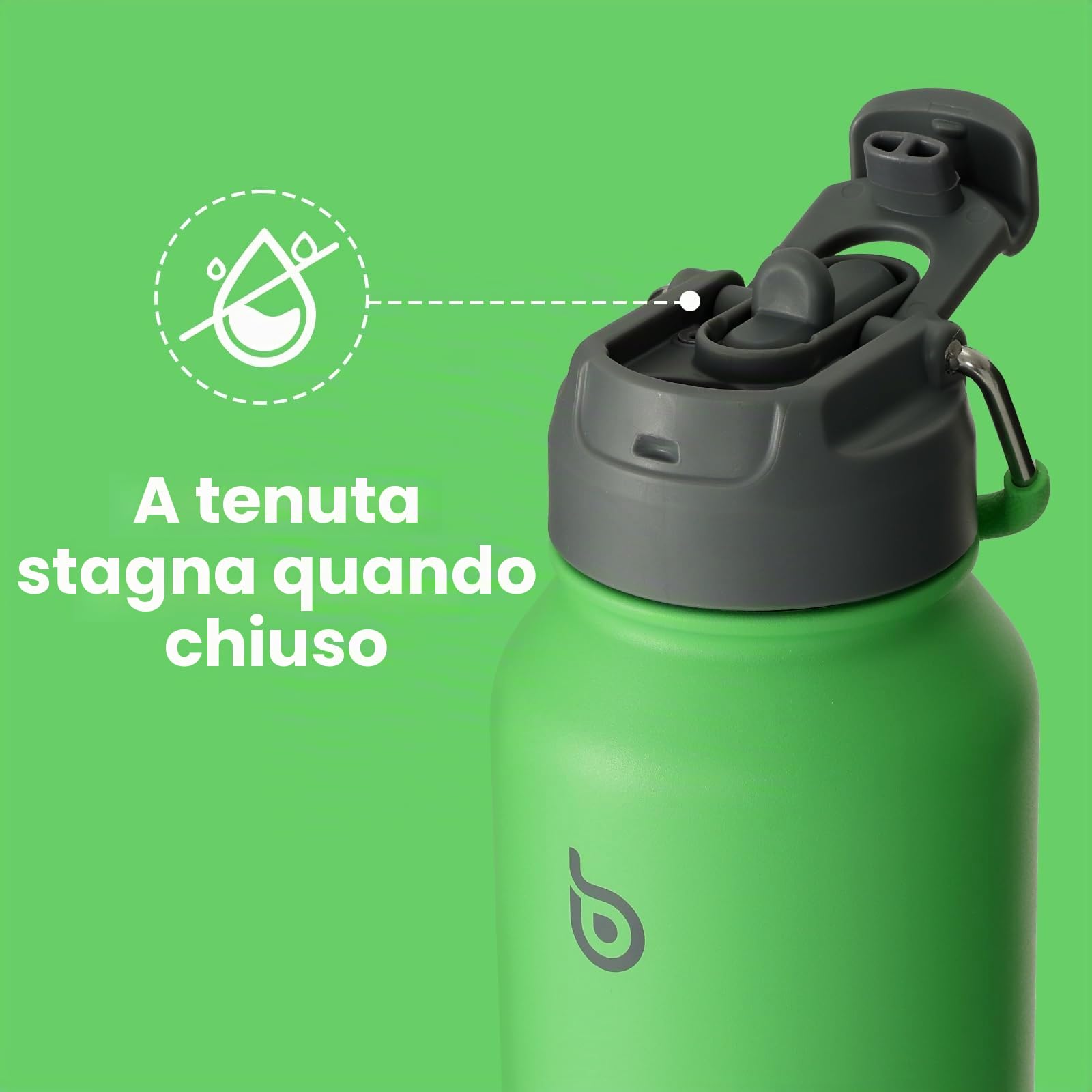 BOTTLE BOTTLE borraccia termica sport inox 32oz, cannuccia, portapillole