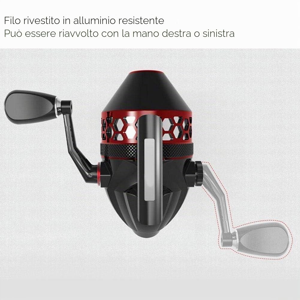 Mulinello da pesca, Mulinello da pesca in metallo con acqua salata da pesce Tiro a fionda Accessorio per la pesca a destra a sinistra