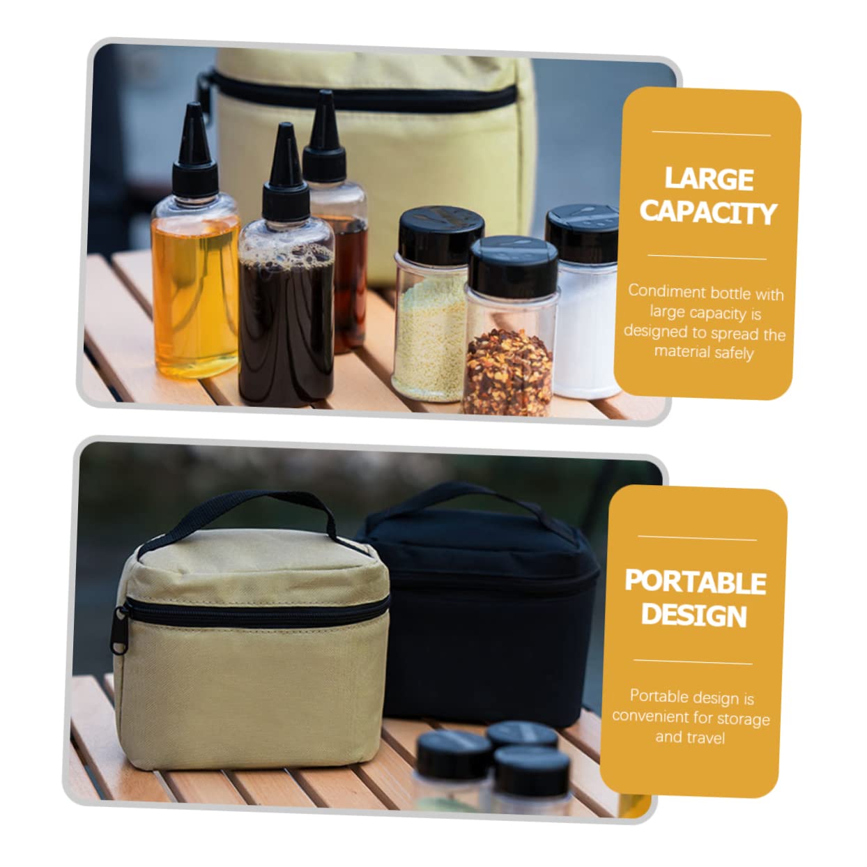 MAGICLULU 2 Juegos De Botellas De Condimentos Bolsa De Almacenamiento Frascos De Pimienta Frascos De Especias Portátiles Para Exprimir Dispensador De Aire Acondicionado Portátil