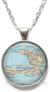 Charming Necklace,Haiti map Necklace, Haiti Pendant map jewelry adoption Pendant adoption jewelry Haiti Necklace，AO130