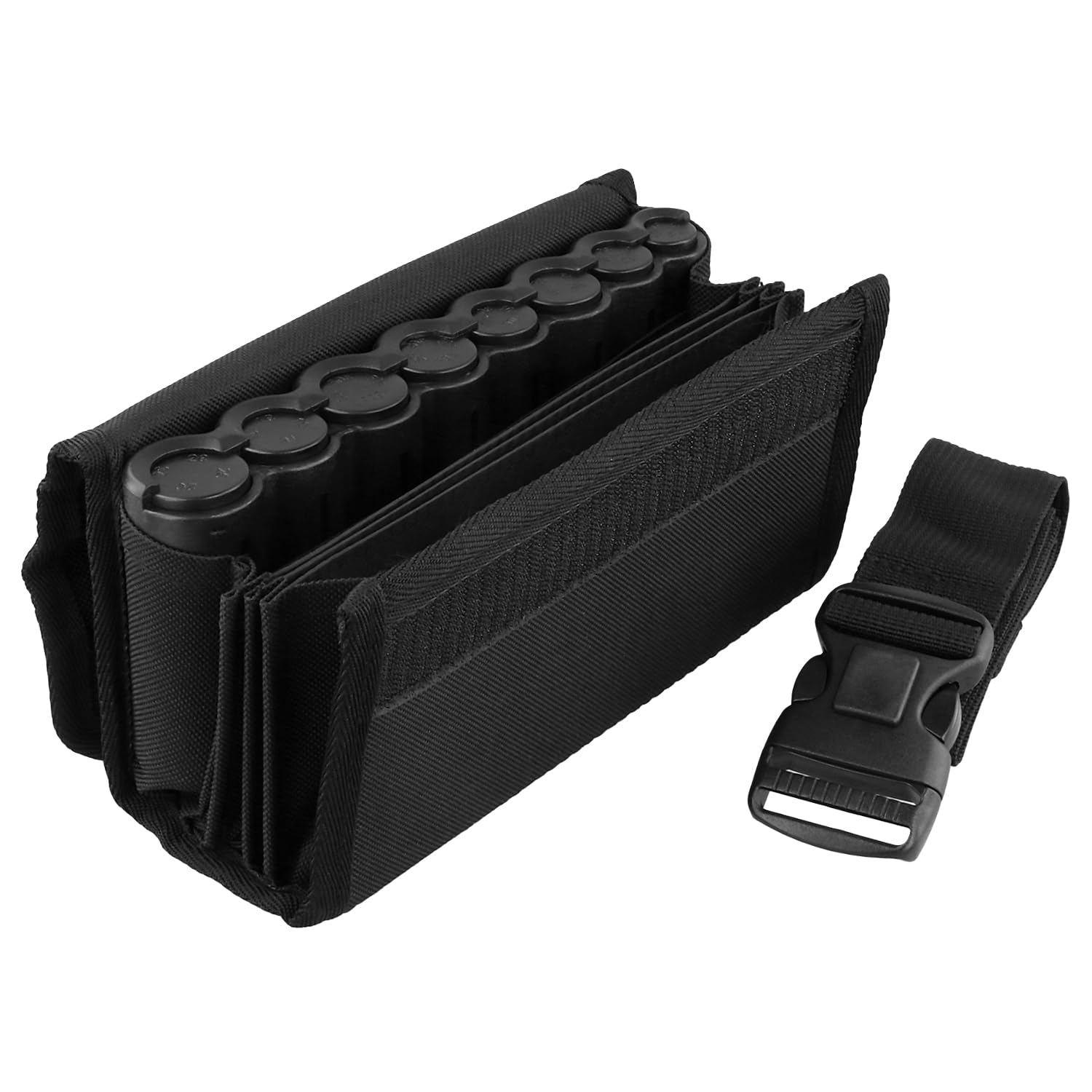 QWORK® Cartera de Camarero, 20 x 11.5 x 6.5CM Negro Cartera de Camarero con Cambiador de Euros y Cinturón