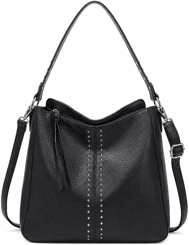 Montana West Hobo Bag for Women Crossbody Purse and Handbags Ladies Chic Shoulder Bags | Studded Hobo Purse with Zip-top Closure, Interior Pockets, Back Zip Pocket, 9.8-inch Drop and Detachable Crossbody Strap
