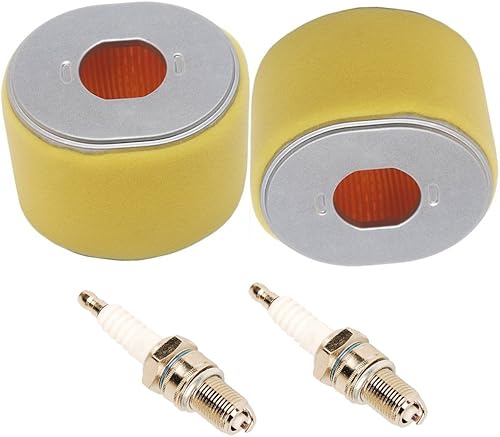 HIFROM Paquete de 2 filtros de aire con bujía de repuesto para Honda GX340 GX390 11HP 13HP Motores cortacésped reemplazar 17210-ZE3-505 17210-ZE3-010