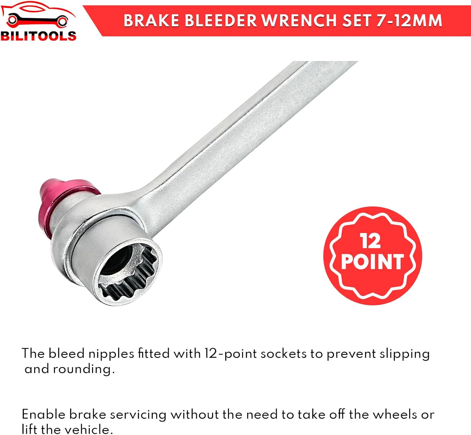 BILITOOLS Brake Pad Spreader with Brake Bleeder Wrench Set