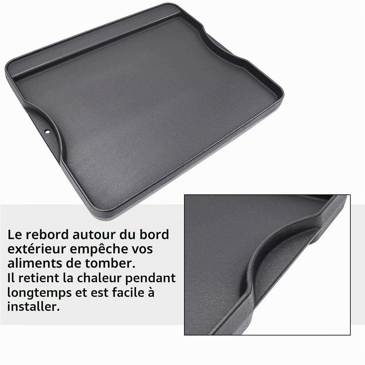 Denmay 40cm x 34cm grilles en fonte réversible double face pour tous les poêles de camp chef, 1 PAQUET