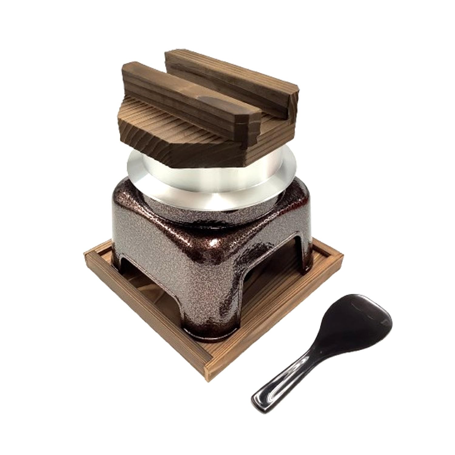 Amazon｜遠藤商事 TKG 卓上ご飯鍋 アルミフッ素加工 釜めしセット 1合