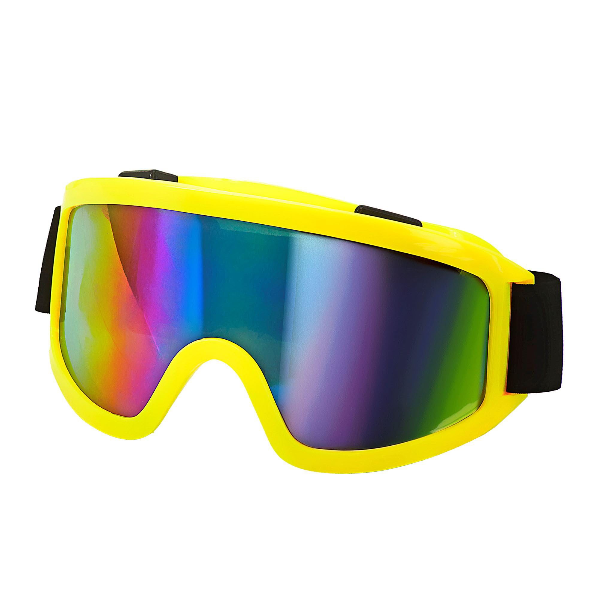 W WIDMANN MILANO Party Fashion - Ski Goggles Snowboard Goggles Yellow Accessory for 80s Fancy Dress Costumes