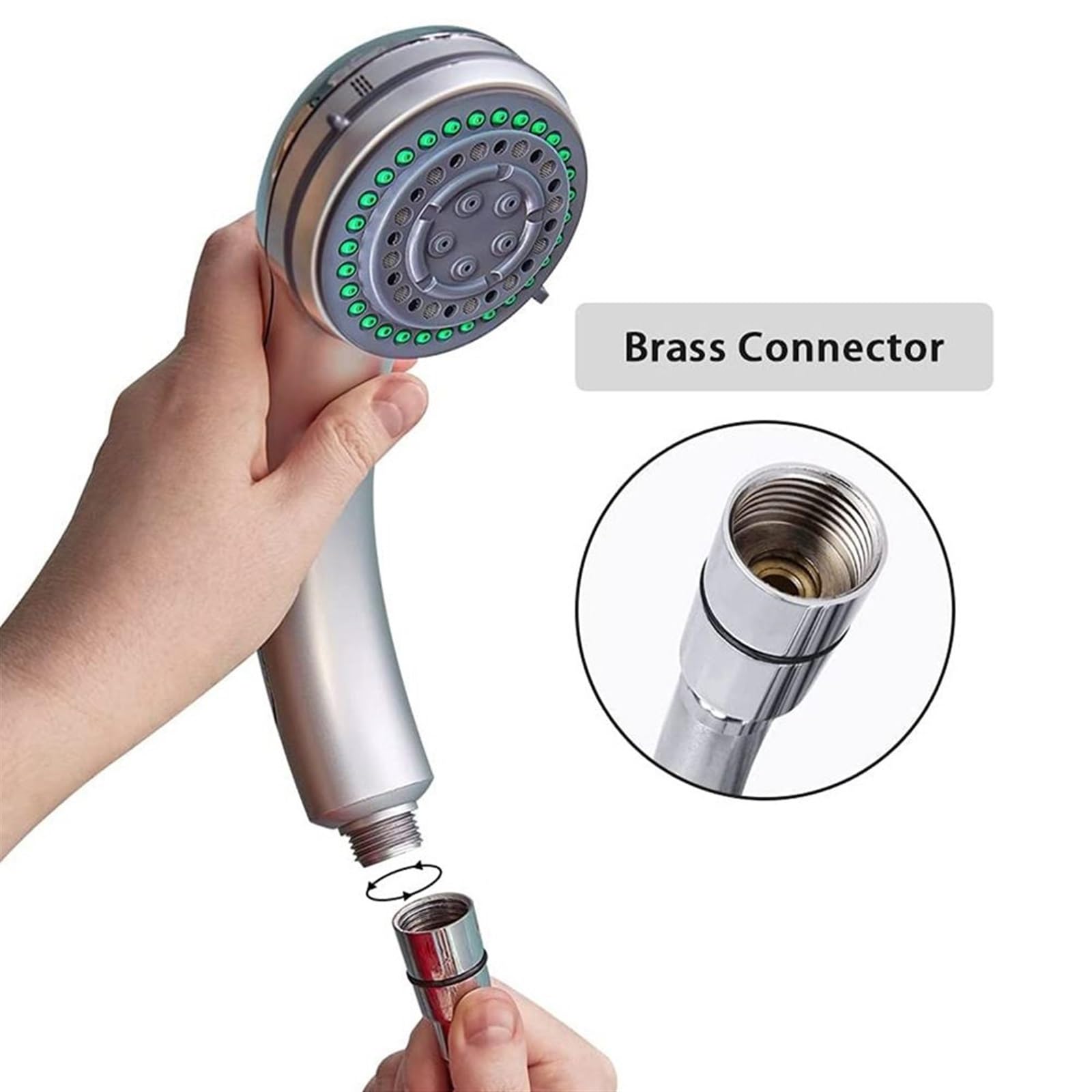 Manguera ducha Manguera de cabezal ducha mano PVC, tubo agua Universal Flexible antibobinado a prueba explosiones, extensión manguera for grifo baño(Stainless Steel-2.5m)