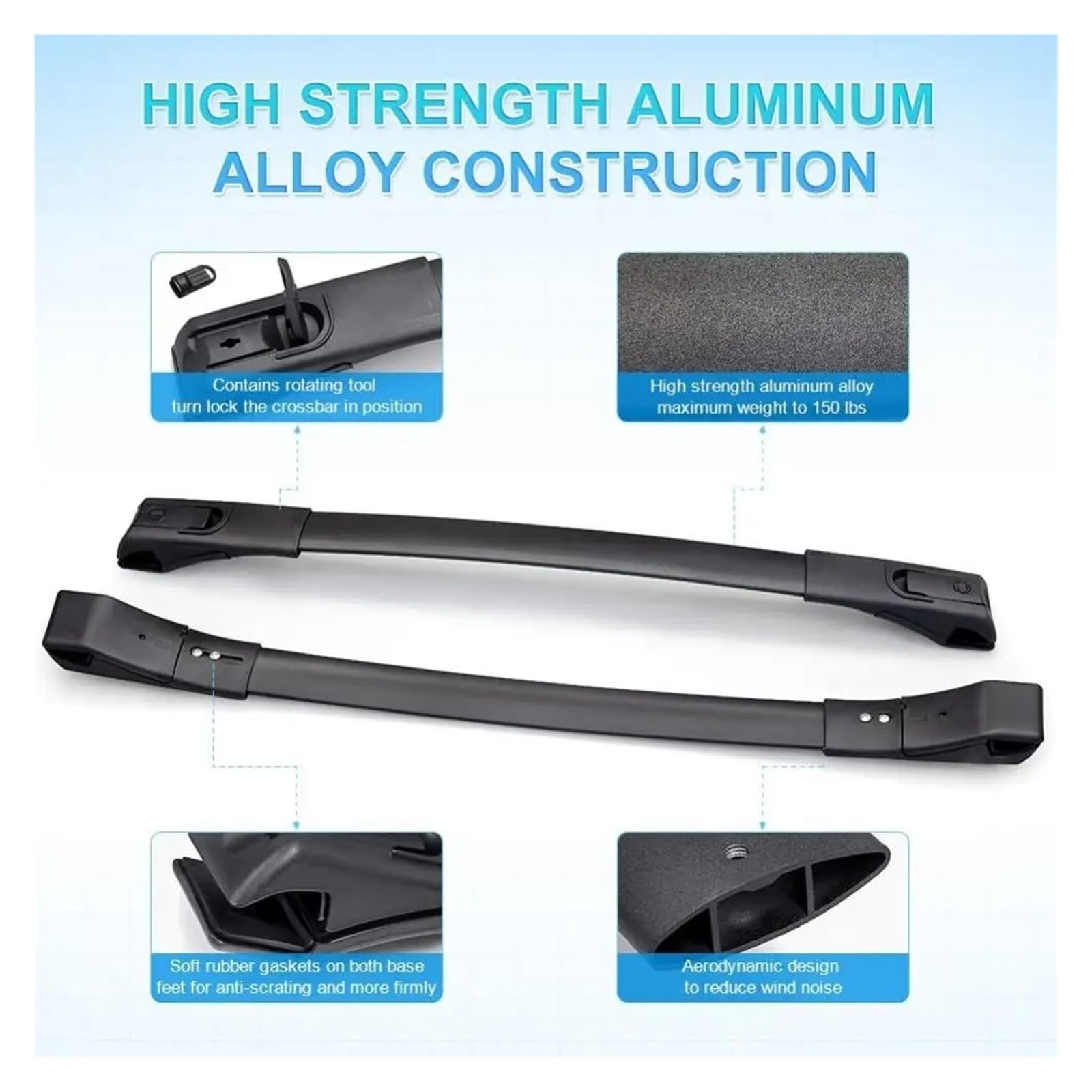 Bagażnik dachowy do Toyoty do RAV4 2013-2018, 1 para szyn ze stopu aluminium, do bagażników, bagażników szynowych