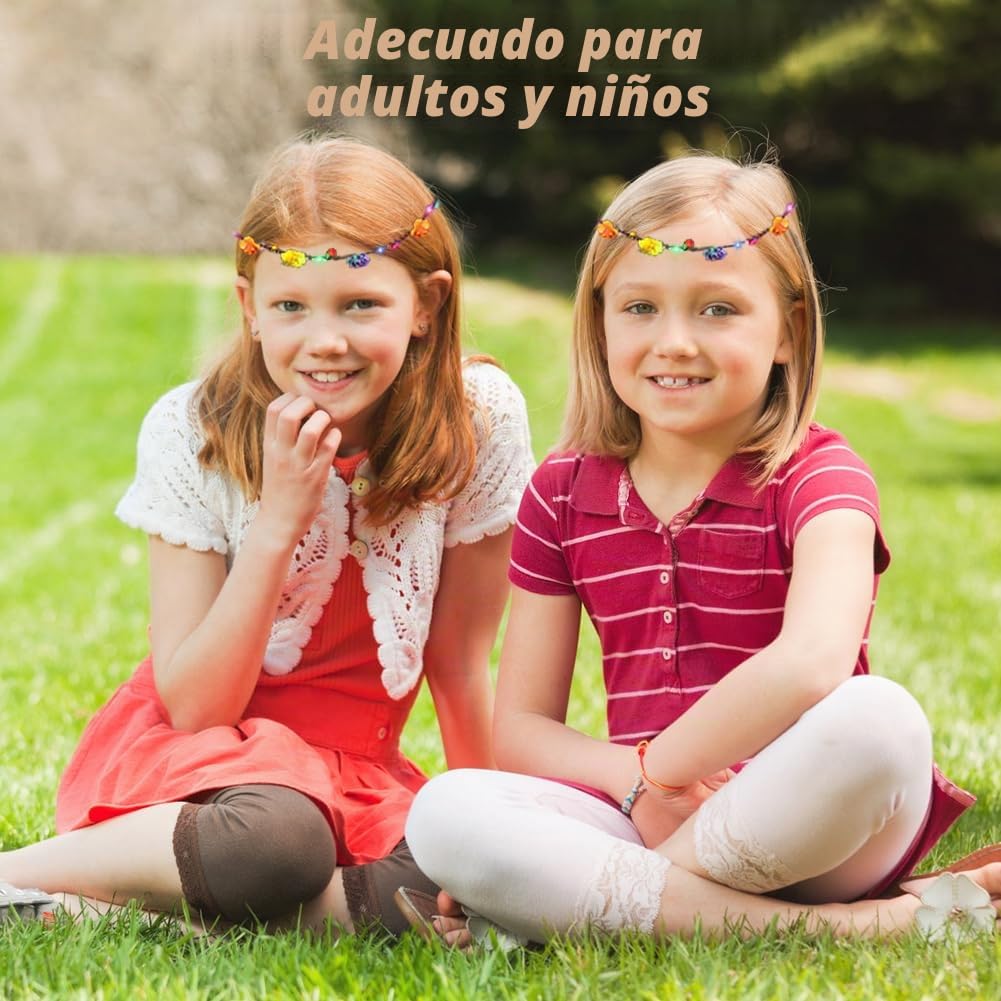 10 diademas de flores LED con diez flores y 10 luces LED, para fiestas, festivales, bodas