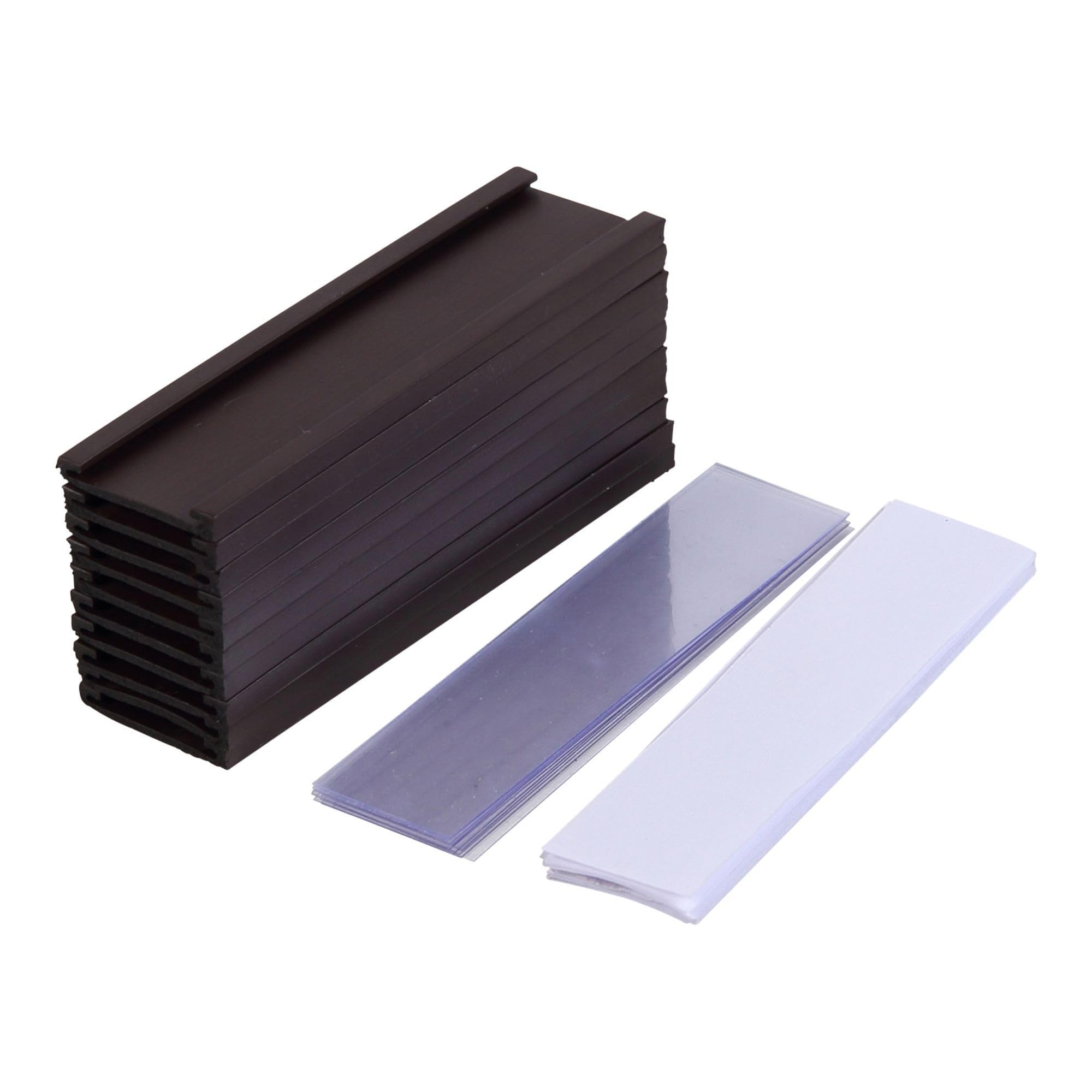 MasterVision Black Holders/White Inserts / 3/4" x 2-3/4" / 1 Index Card Filing