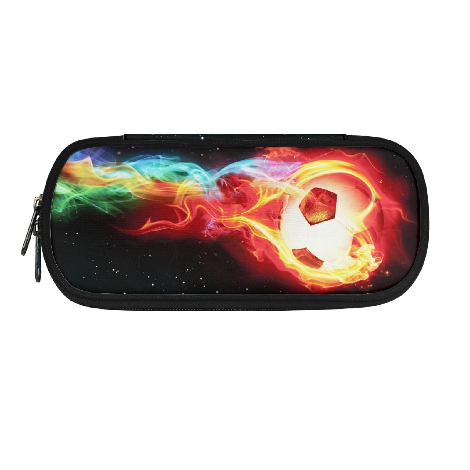 Howilath Fire Soccer Pencil Case Pouch Pen Bag for Boys Girls School Office Stationery Organizer Pencil Holder Pouch School Teen Pencil Box