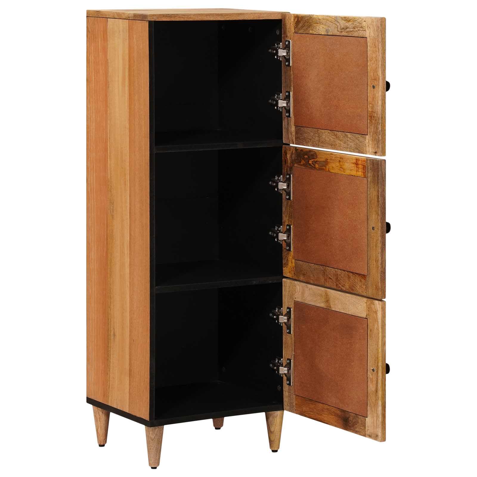 vidaXL Haut Armoire Naturel 40 x 33 x 110 cm Bois de Mangue Massif, Buffet Moderne élégant, Rangement Pratique pour Une Salle à Manger stylée, Un Espace Bien organisé