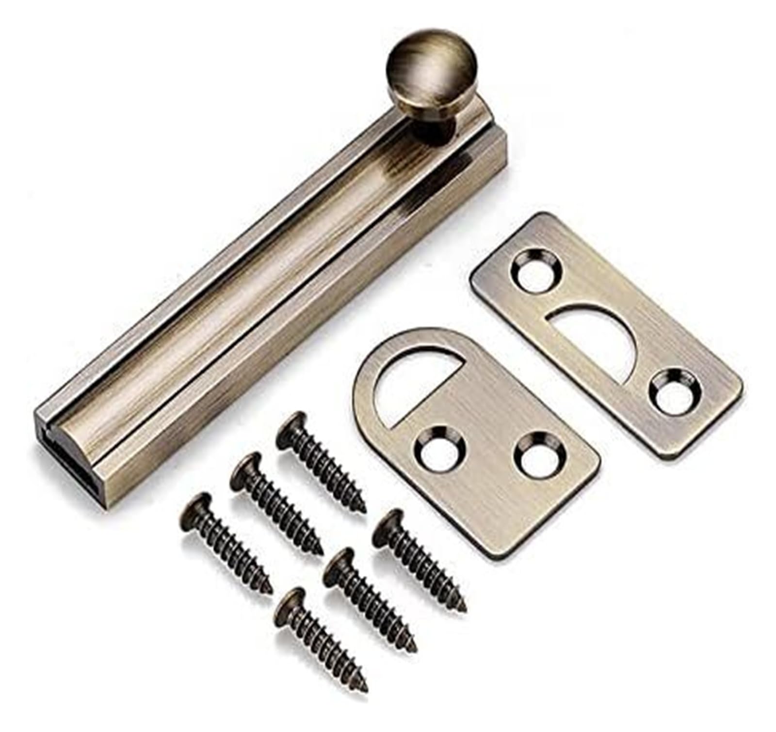 Door Latch， All Copper Slide Door Bolt 2-8in Multicolor for Childproofing and Petproofing(Green Patina,3in)