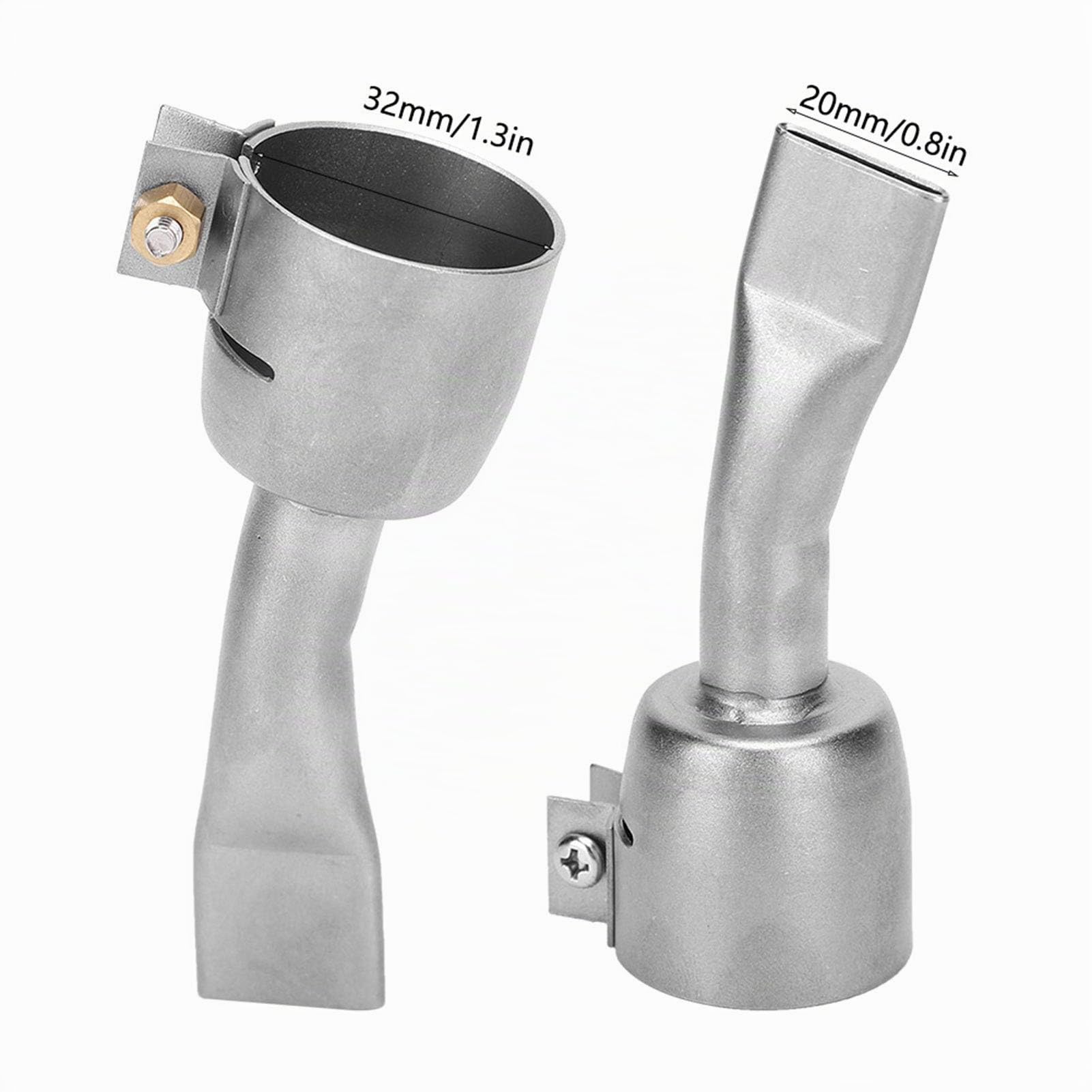 2 Pièces Buse de Soudage à Air Chaud en Acier Inoxydable pour Feuille de Plastique PVC Accessoires de Soudure Pointe de Soudage en Plastique