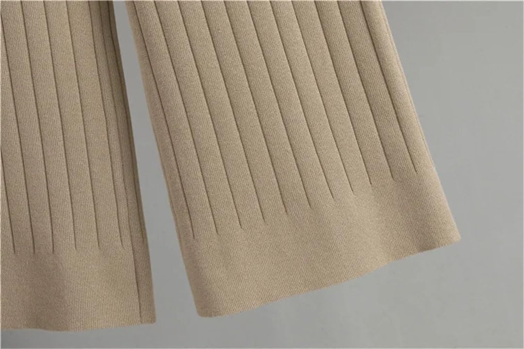 Cardigan da donna + gilet in maglia con scollo a V + pantaloni lunghi a gamba larga