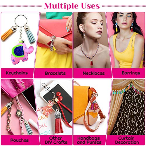 Image of Cridoz 300pcs Tassels for Jewelry Making, Keychain Charms Bulk for Crafts, Resin Keychains, Acrylic Blanks, Bangles Bracelets, Earrings and Jewelry Making