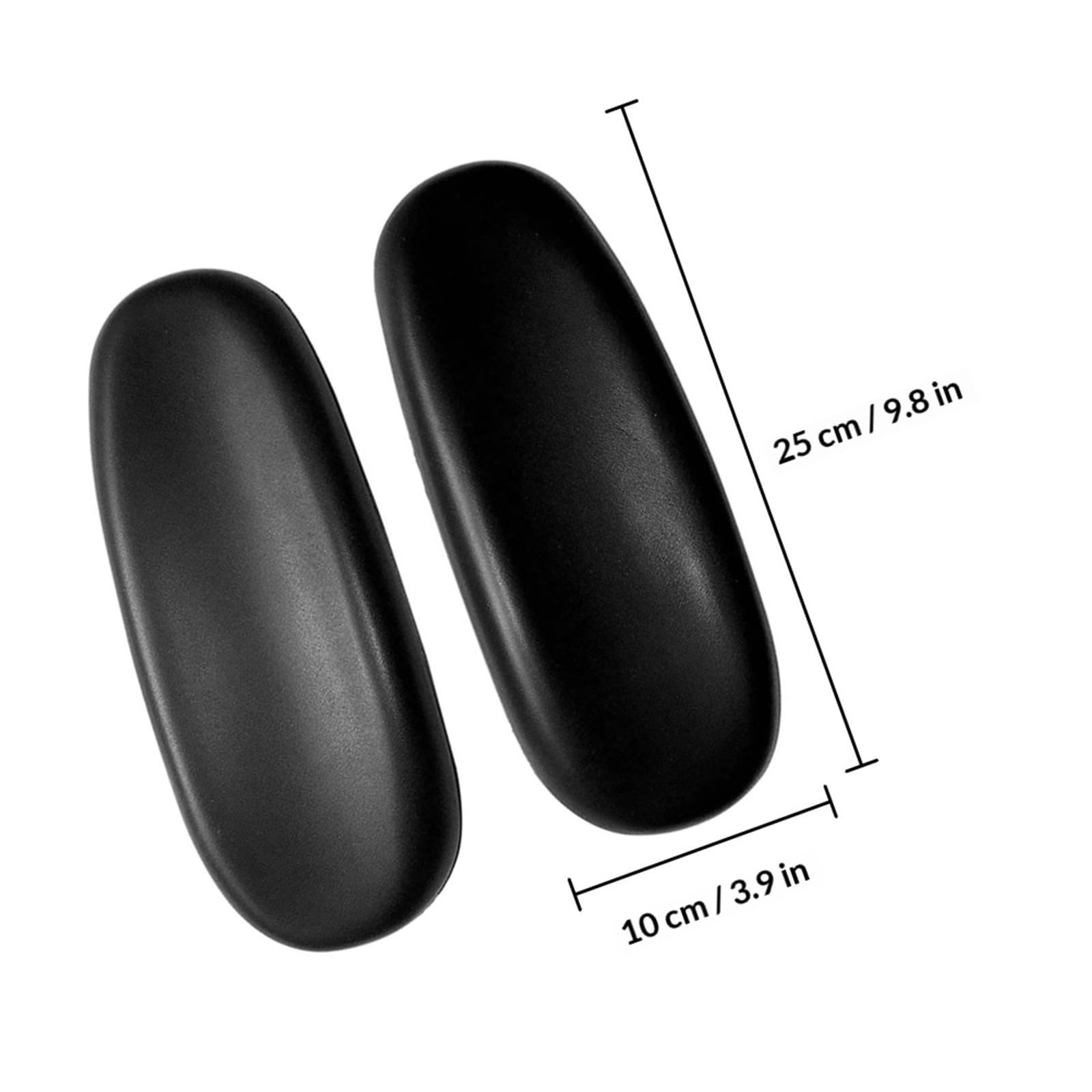 WOONEKY 4 Piezas Reposabrazos Compatible con Espacio de Montaje de 10 Cm para Silla de Oficina con Diseño Ergonómico y Fácil Instalación, Material de Poliuretano PU Negro Adecuado