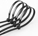150 PCS Cable Zip Ties High Duty, Self-Locking Cable Straps 4+8+12 Inch, Durable Auto-Locing Cord Wraps (Noir)