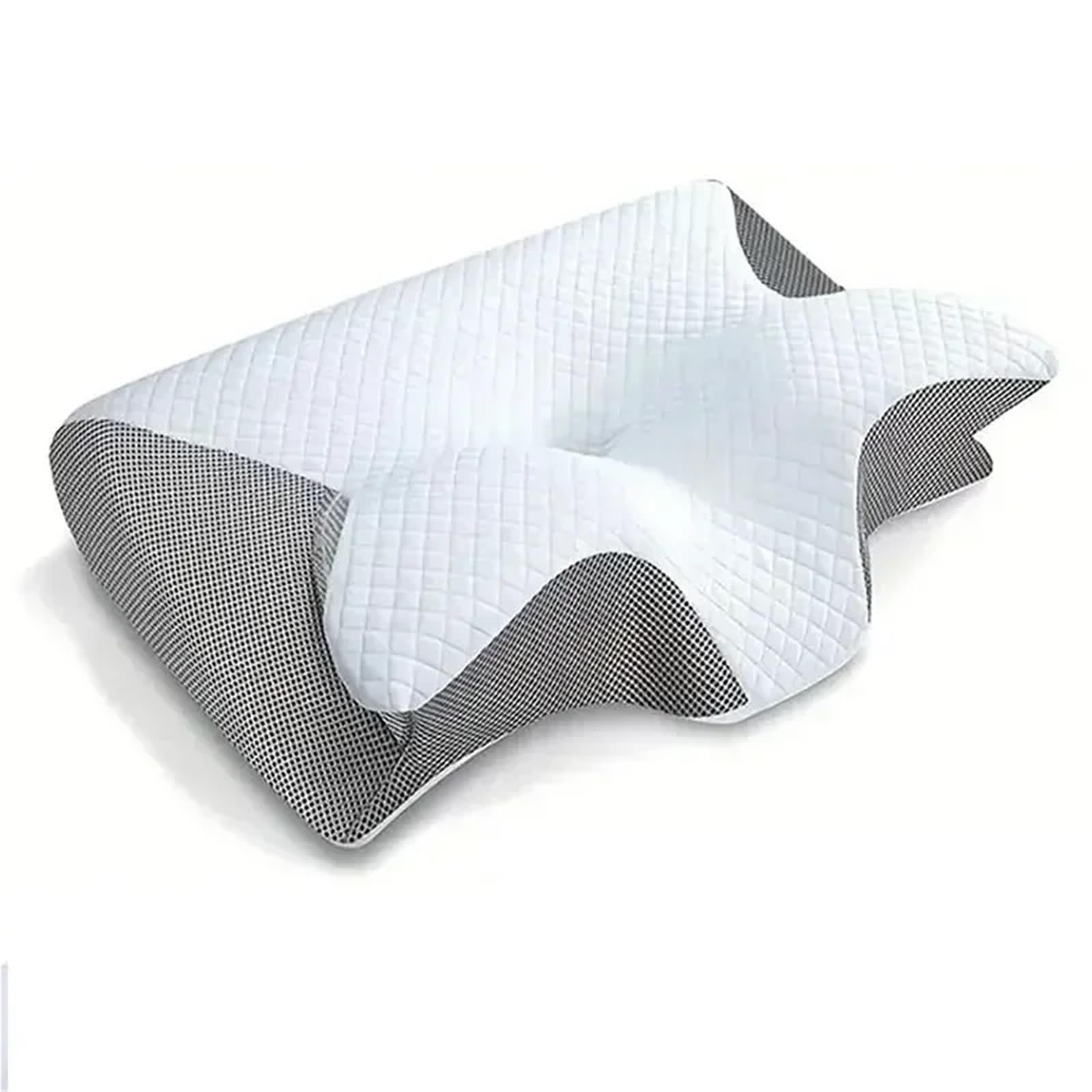 Dvmsief Light Grey Latex Pillow Butterfly Shaped Memory Foam Pillow Relaxing Cervical Slow Rebound Neck