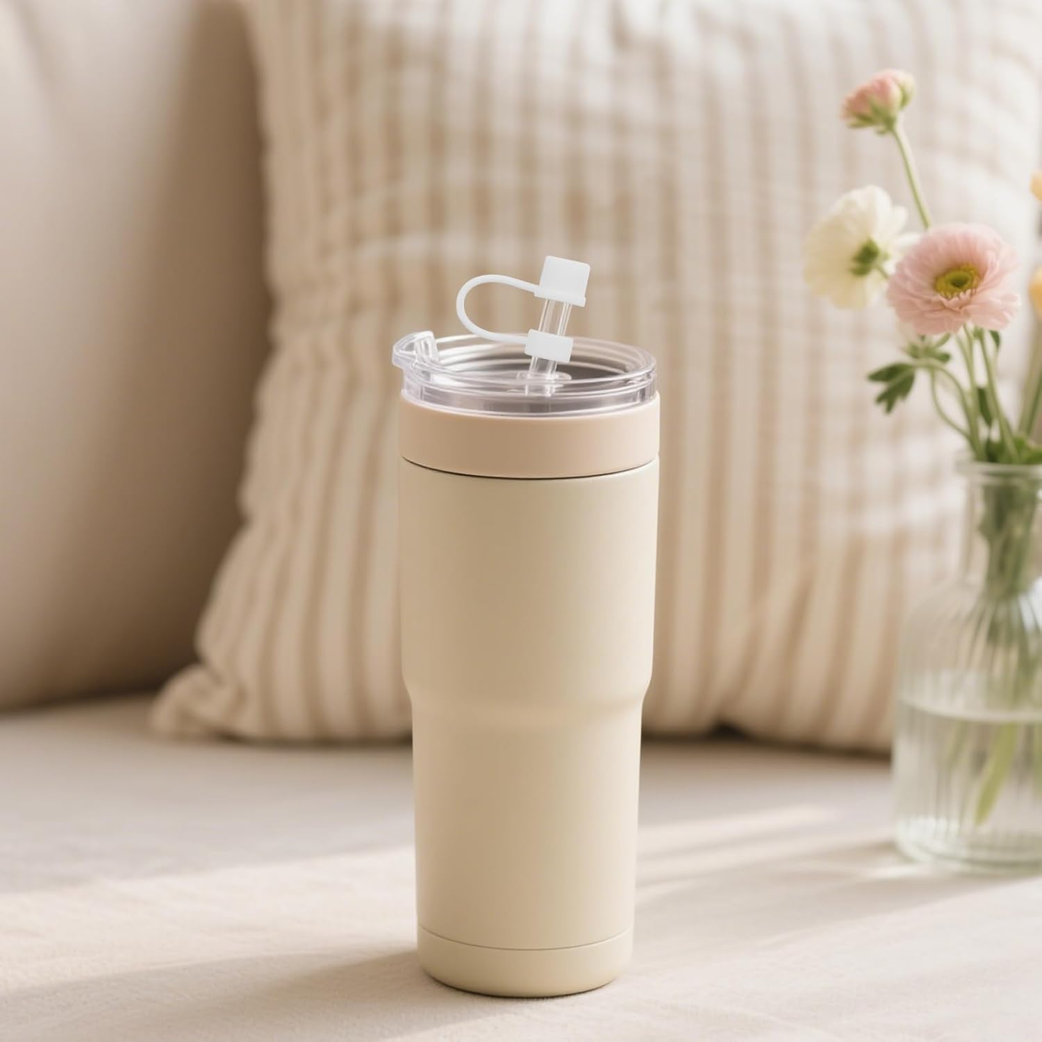 BOXOB 4pcs Silicone Straw Tip Covers Compatible with Brumate Era 30oz and 40oz Tumbler, 12mm Dust-Proof Cup Accessories Straw Cap Toppers Protector, BPA-Free Leakproof & Travel-Friendly (White) - Image 5