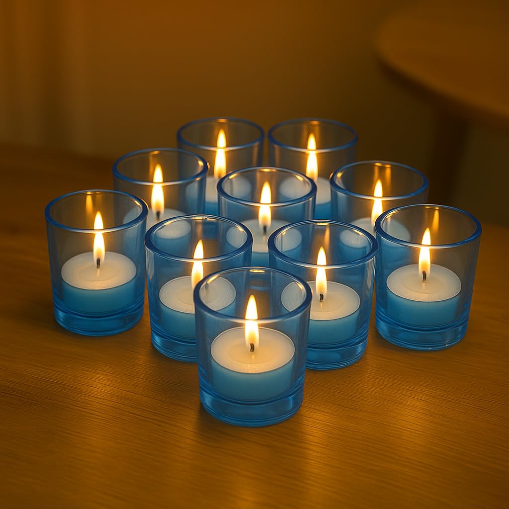 Pure Source India Tea Light Votive Glass Candle Holders – Perfect for Diwali, Weddings, Spa & Holiday Décor (Pack of 16,