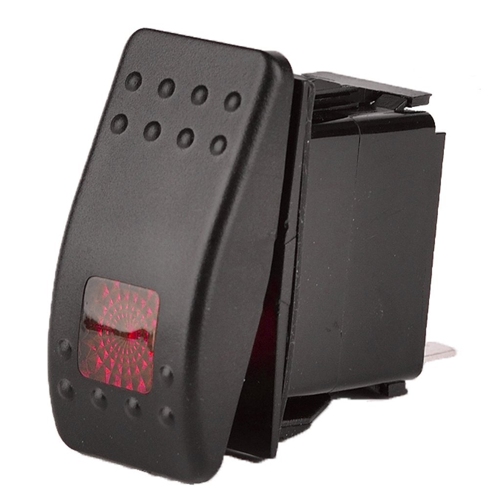 Besomi Electronics LED Toggle Switch, 12V 20A, Waterproof, 3-Pin Push Button for Offroad Vehicles, Red Light