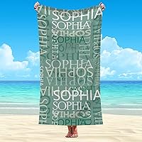 Vista 29 de Interestprint Toalla de playa personalizada con logotipo de secado rápido para él y ella, toalla de playa personalizada con texto blanco y morado